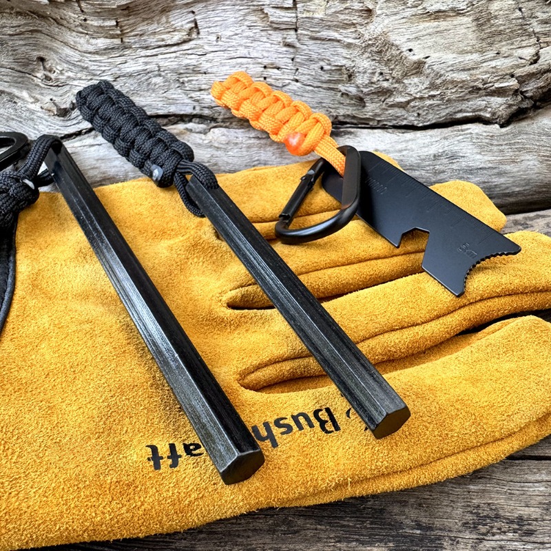 Magnesium Fire Starter - Handgewebter Seil-Sechskant-Feuerstahl aus Magnesium für Outdoor-Überlebensausrüstung,